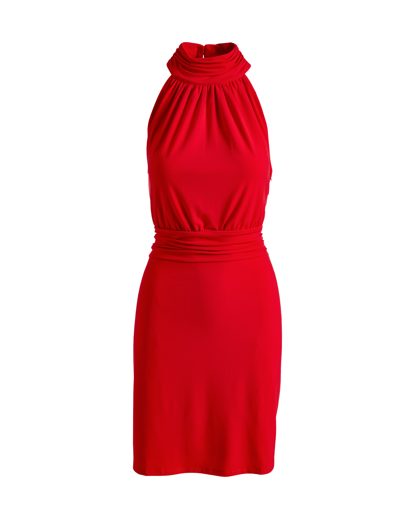 High Neck Blouson Dress