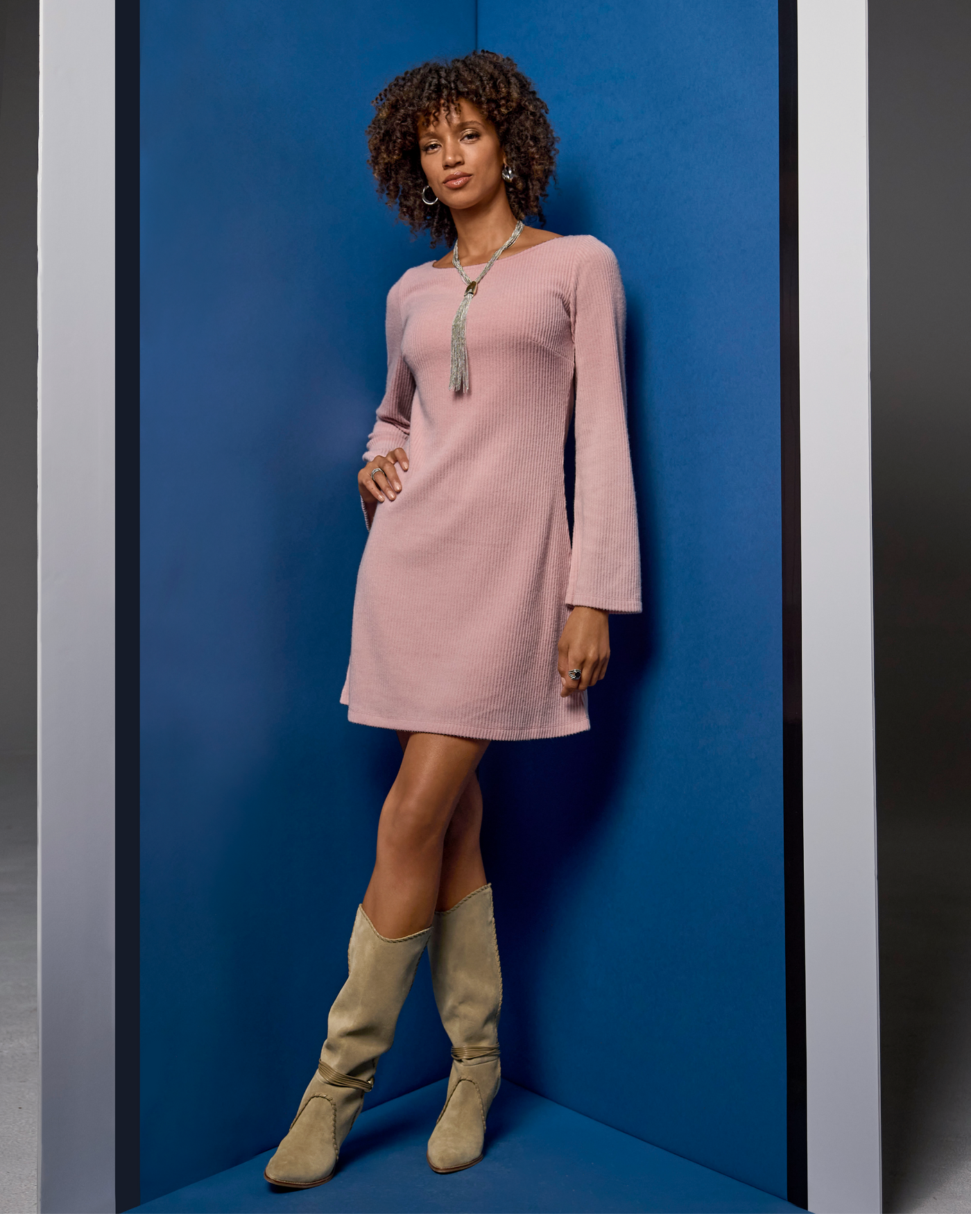 Casual Ribbed A-Line Dress